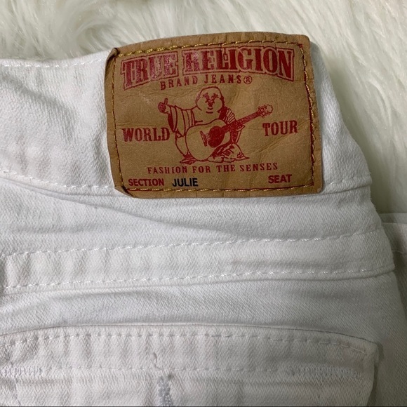 True Religion Julie Skinny Jeans Size 24 White Zip Fly 5-Pocket - Picture 6 of 8